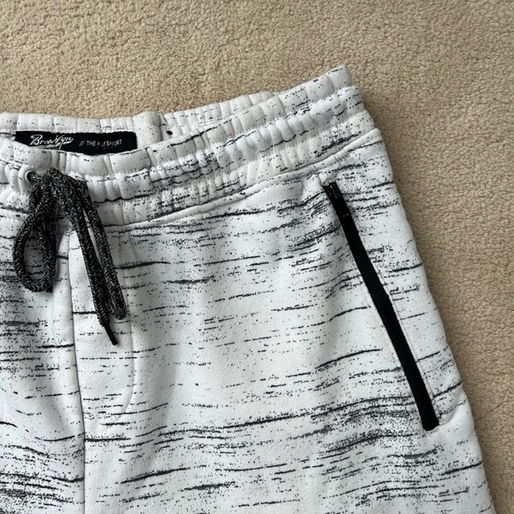 Brooklyn Cloth White Print Space Dyed Fleece Shorts - Picture 2 of 4